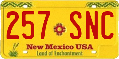 NM license plate 257SNC
