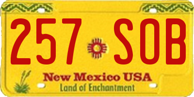 NM license plate 257SOB