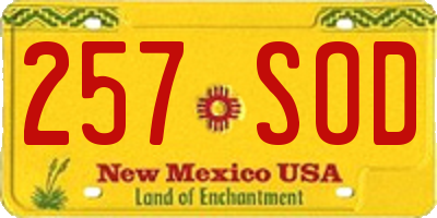 NM license plate 257SOD