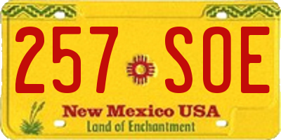 NM license plate 257SOE