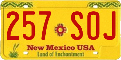 NM license plate 257SOJ