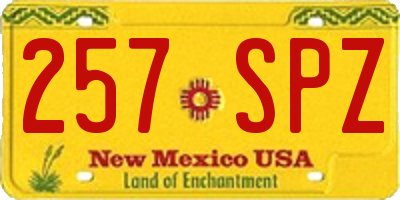 NM license plate 257SPZ