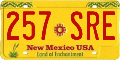 NM license plate 257SRE