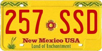 NM license plate 257SSD