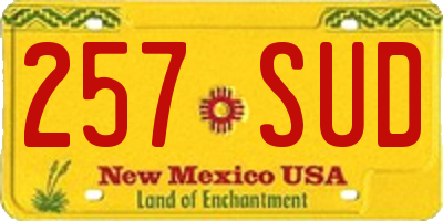 NM license plate 257SUD