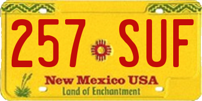 NM license plate 257SUF