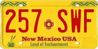 NM license plate 257SWF