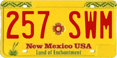 NM license plate 257SWM