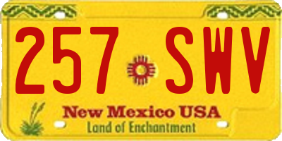 NM license plate 257SWV