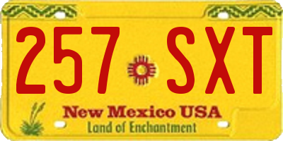 NM license plate 257SXT
