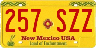 NM license plate 257SZZ
