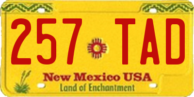 NM license plate 257TAD