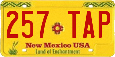 NM license plate 257TAP