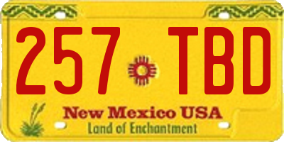 NM license plate 257TBD