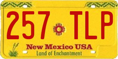NM license plate 257TLP