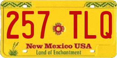 NM license plate 257TLQ