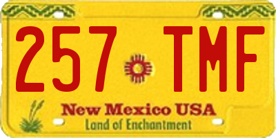 NM license plate 257TMF