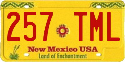 NM license plate 257TML