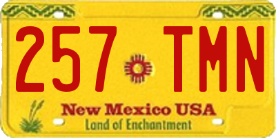 NM license plate 257TMN