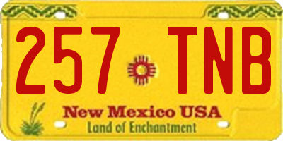NM license plate 257TNB