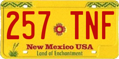 NM license plate 257TNF