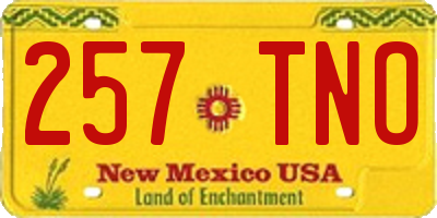 NM license plate 257TNO