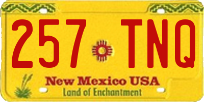 NM license plate 257TNQ