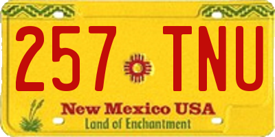 NM license plate 257TNU