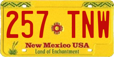 NM license plate 257TNW