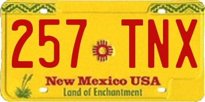 NM license plate 257TNX