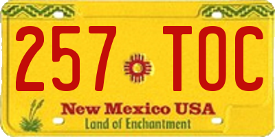 NM license plate 257TOC