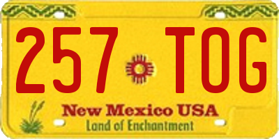 NM license plate 257TOG