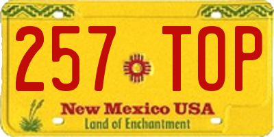 NM license plate 257TOP
