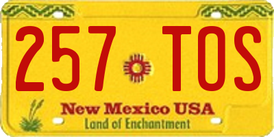 NM license plate 257TOS