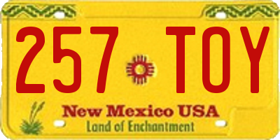 NM license plate 257TOY