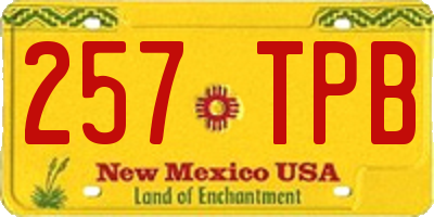 NM license plate 257TPB
