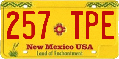 NM license plate 257TPE