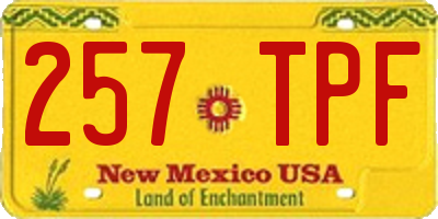 NM license plate 257TPF