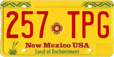 NM license plate 257TPG