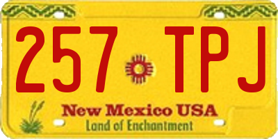 NM license plate 257TPJ
