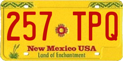 NM license plate 257TPQ