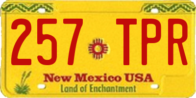 NM license plate 257TPR