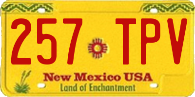 NM license plate 257TPV