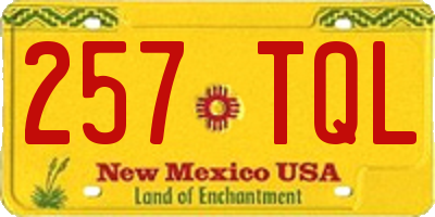 NM license plate 257TQL