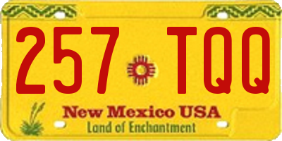 NM license plate 257TQQ
