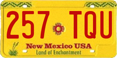 NM license plate 257TQU