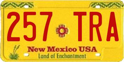 NM license plate 257TRA