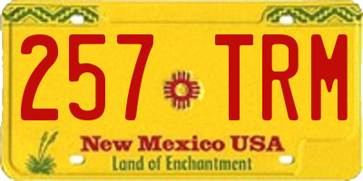 NM license plate 257TRM