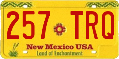 NM license plate 257TRQ