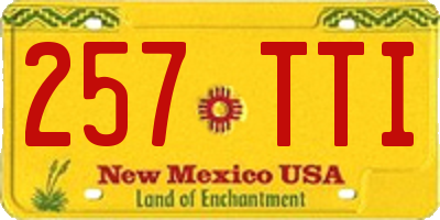 NM license plate 257TTI